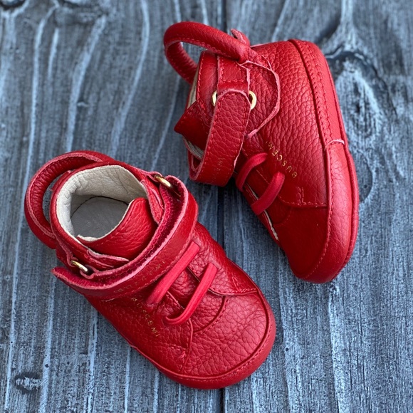 Baby Sneakers Genuine Leather Red Buscemi 100MM - Picture 2 of 9